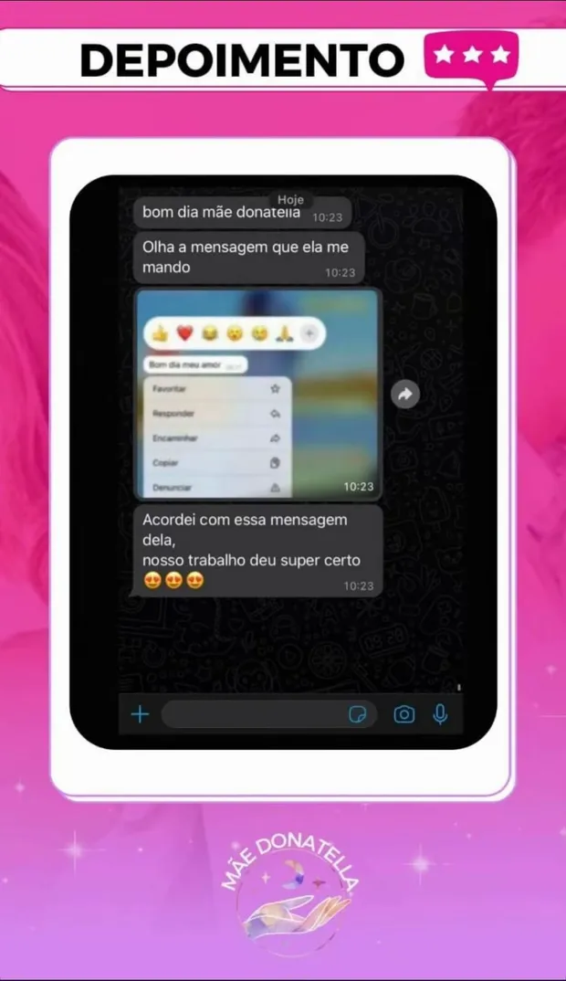 Depoimento de cliente da Mãe Donatella