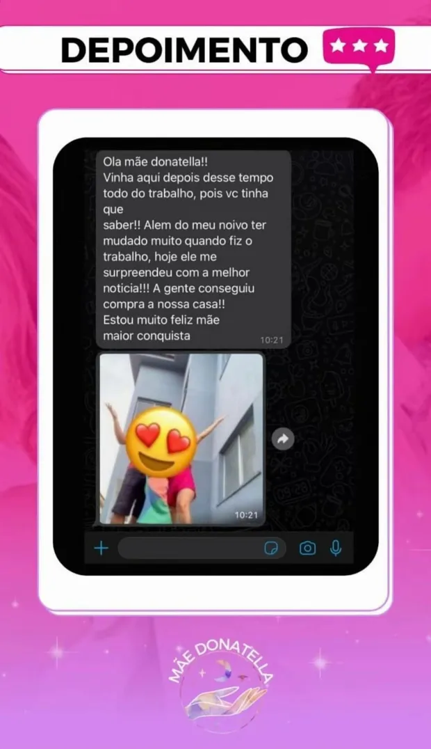 Depoimento de cliente da Mãe Donatella